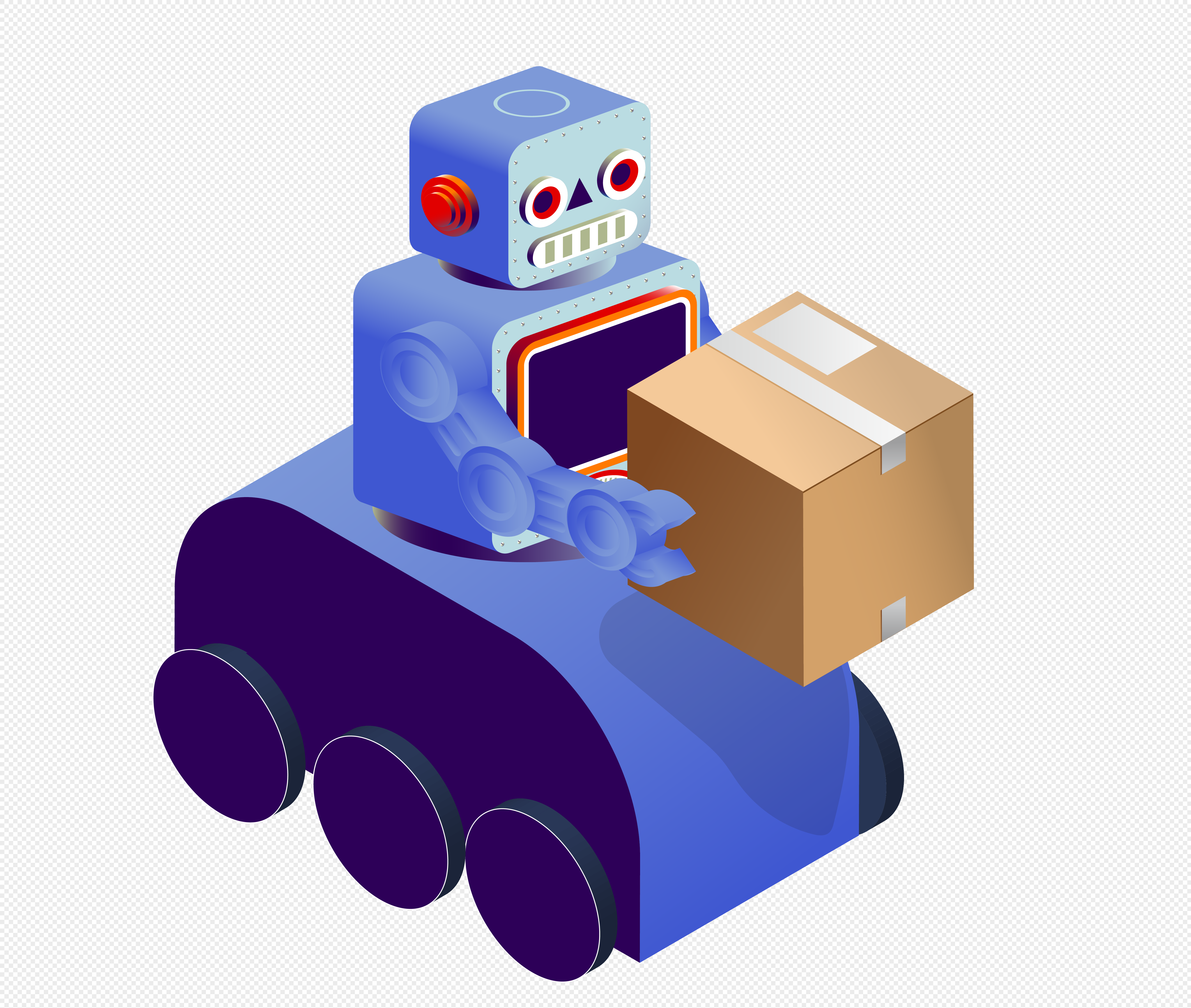 矢量元素 工作的机器人.