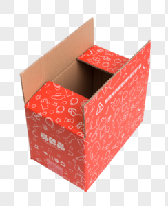 快递红色包装箱免抠图元素图片