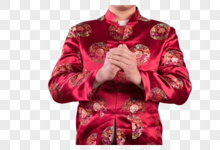 鞠躬作揖新年喜庆男性拜大年素材