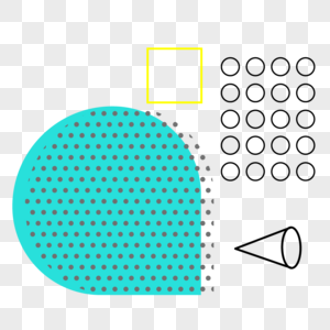 孟菲斯风格线条点线面不规则几何形状素材图片