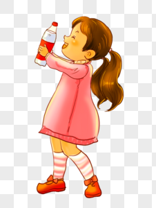 弹吉它女孩拿可乐的女孩素材