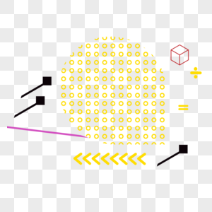 孟菲斯风格线条点线面几何形状素材图片
