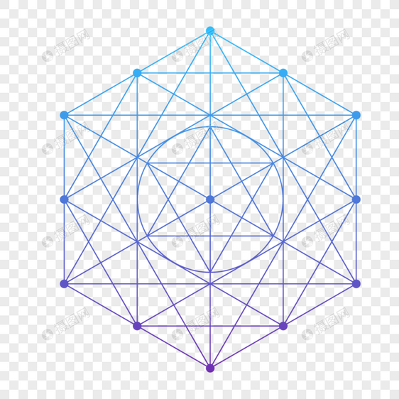 渐变风科技感网络线条图片