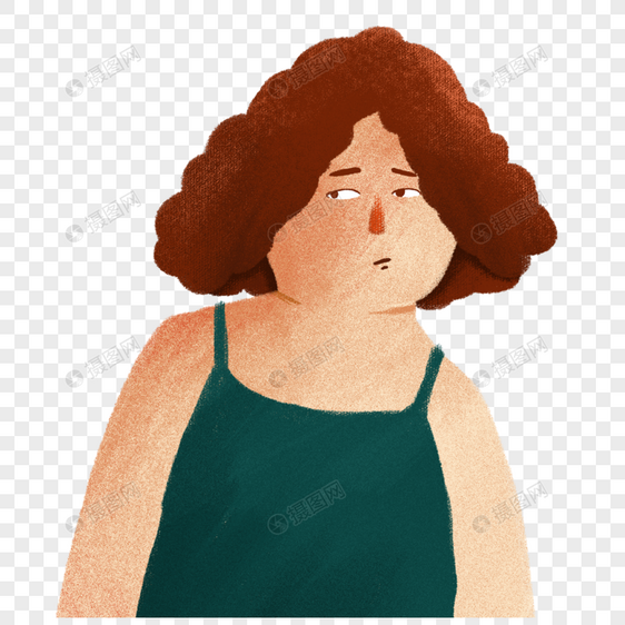 胖胖的卷发女人图片