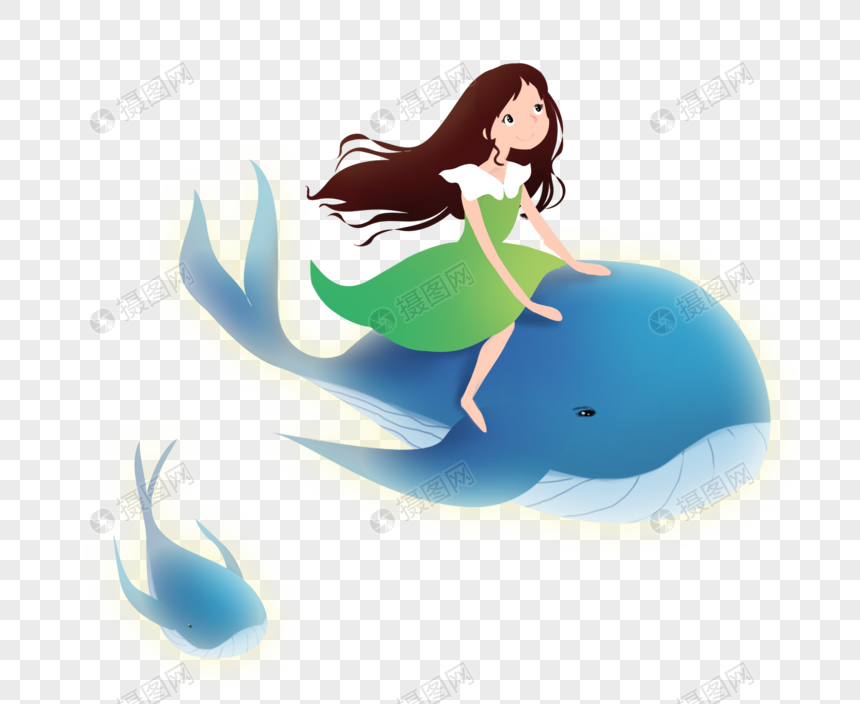 星辰大海鲸鱼女孩头像图片