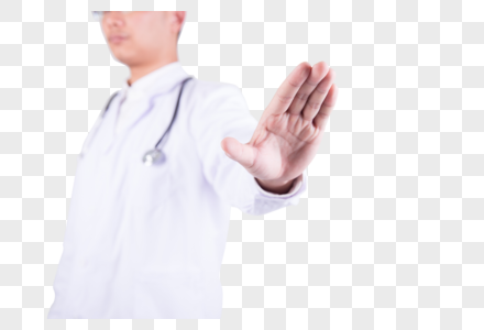 穿白大褂的医生的手部动作特写图片图片