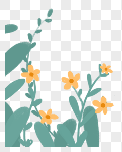 植物花朵黄色花瓣边框高清图片