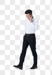 商务男士站着用手机打电话图片