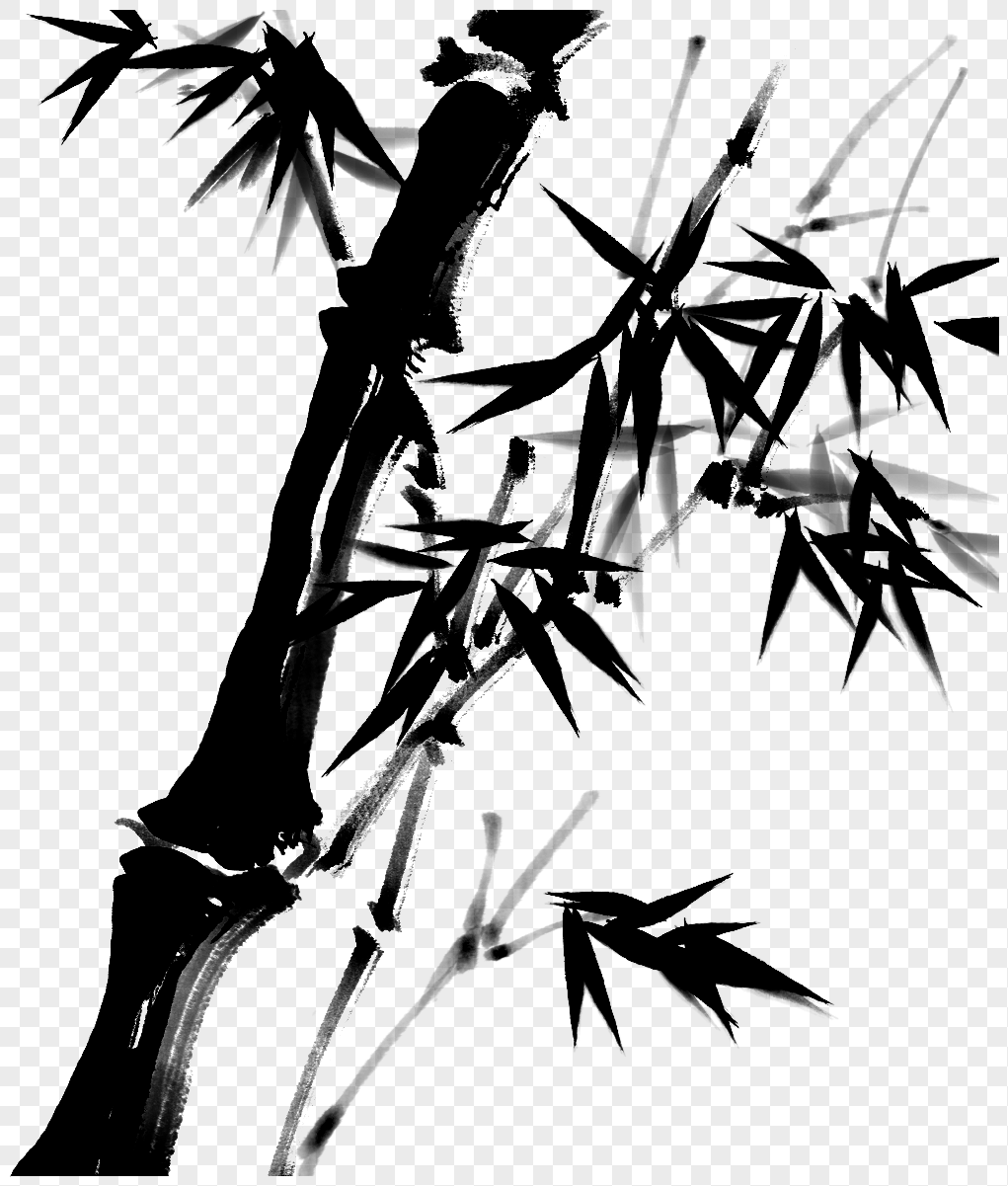 竹子墨竹国画高清图片素材