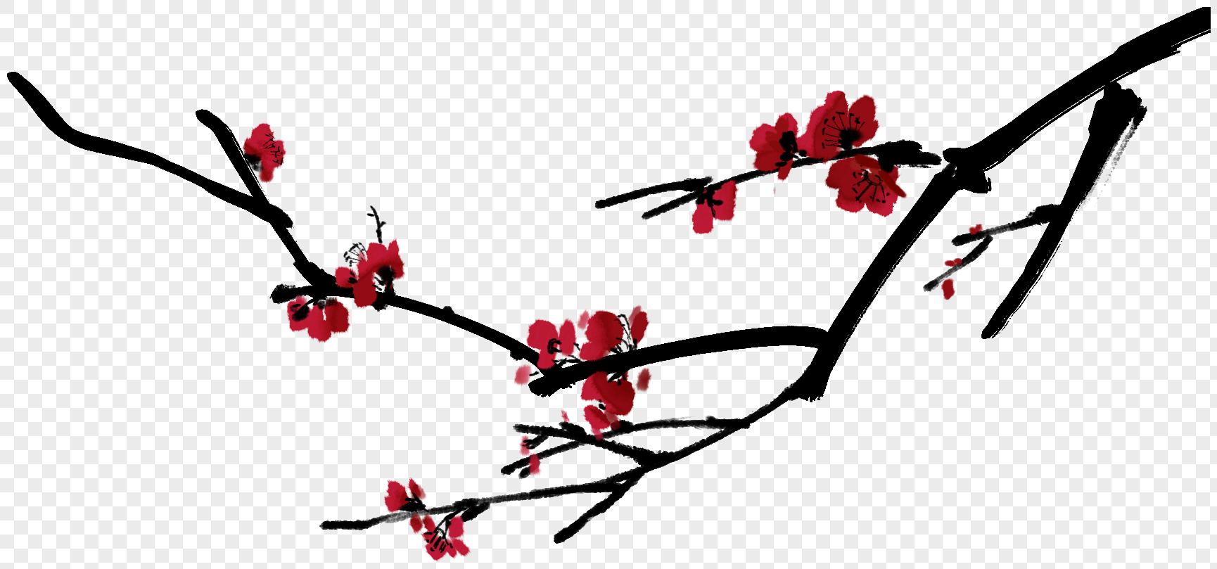 中国风梅花元素素材psd格式_设计素材免费下载_vrf高清图片400251543