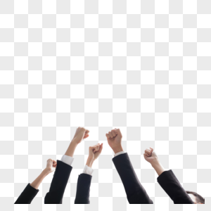 商务团队举手欢呼胜利图片