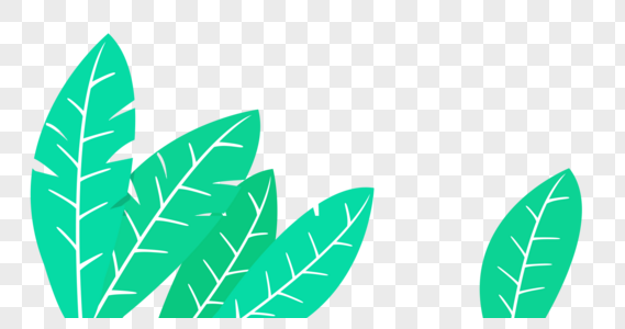 简约清新手绘文艺森系绿色植物叶子图片