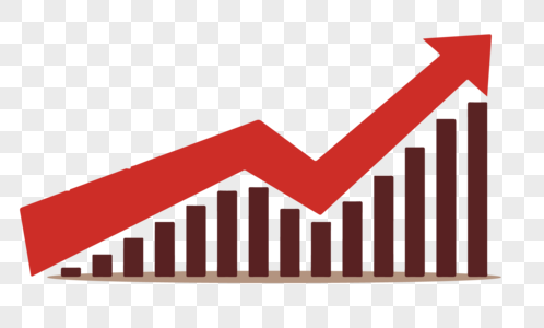 上升柱状图调查分析高清图片