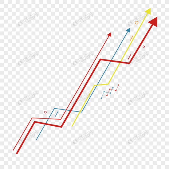 交叠上升的彩色箭头图片