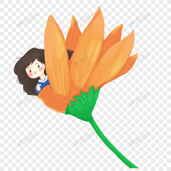 花朵里的女孩图片