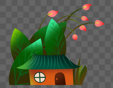 绿叶小房子 兔子的家图片