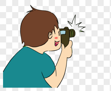 可爱小人手绘人物手绘拍照素材