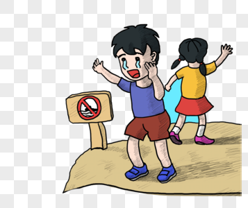 呼救的小孩图片素材