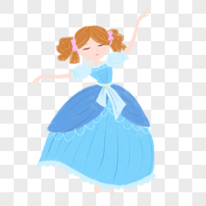 蓝裙子跳舞的女孩图片