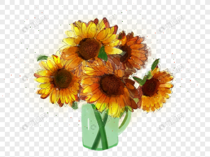 花瓶里的太阳花元素素材下载 正版素材 摄图网 花瓶里的太阳花元素素材下载 正版素材 摄图网