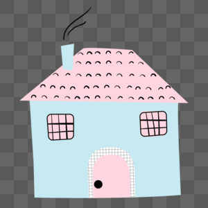 可爱卡通粉色系房子图片