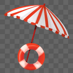 沙滩上的太阳伞 游泳圈图片