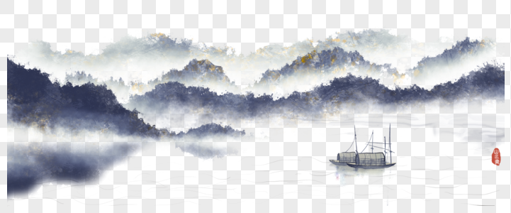 中国风水墨山水画图片素材