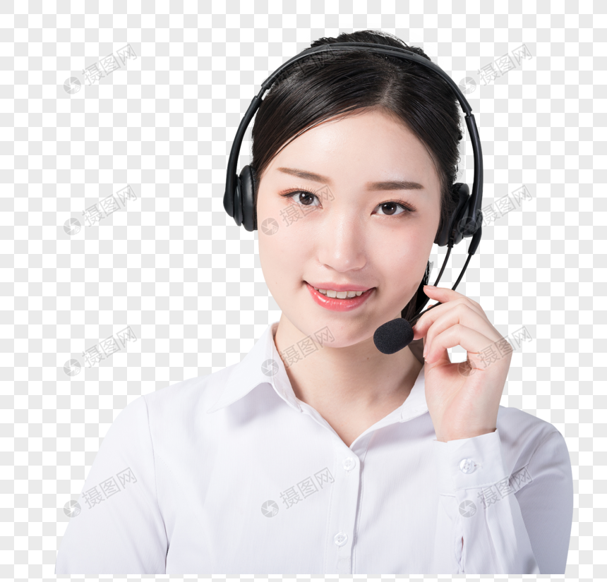 头戴耳机的女性客服形象图片元素素材下载-正版素材400266812-摄图网