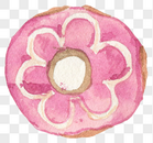 水彩甜甜圈图片