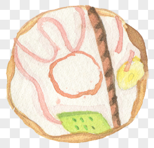 水彩手绘甜甜圈图片