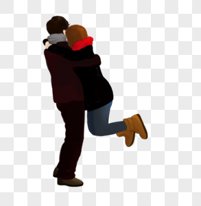 母子拥抱情侣久别重逢素材