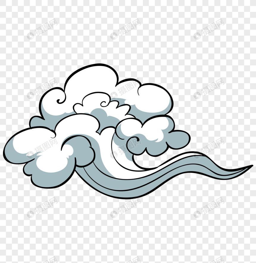 漂浮元素中式花纹云png