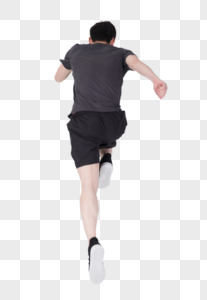 健身运动员跑步冲刺背影图片