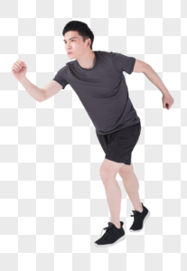 单人林中跑步图片