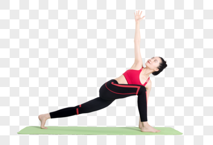 运动女性健身瑜伽动作棚拍高清图片
