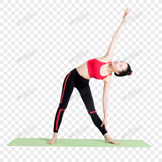 瑜伽动作三角转动式棚拍