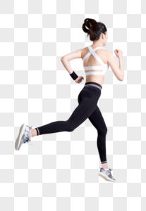 奔跑跑步的运动女性背影图片