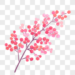 粉红色手绘花枝高清图片