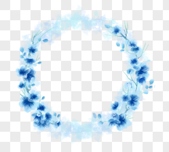 蓝色花环图片