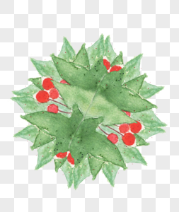 绿叶红花装饰图片