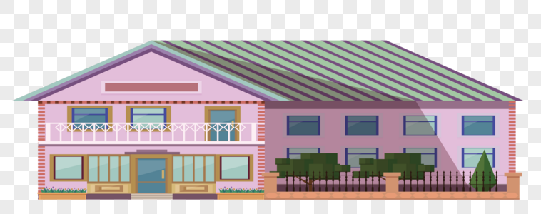 紫色楼房建筑图片