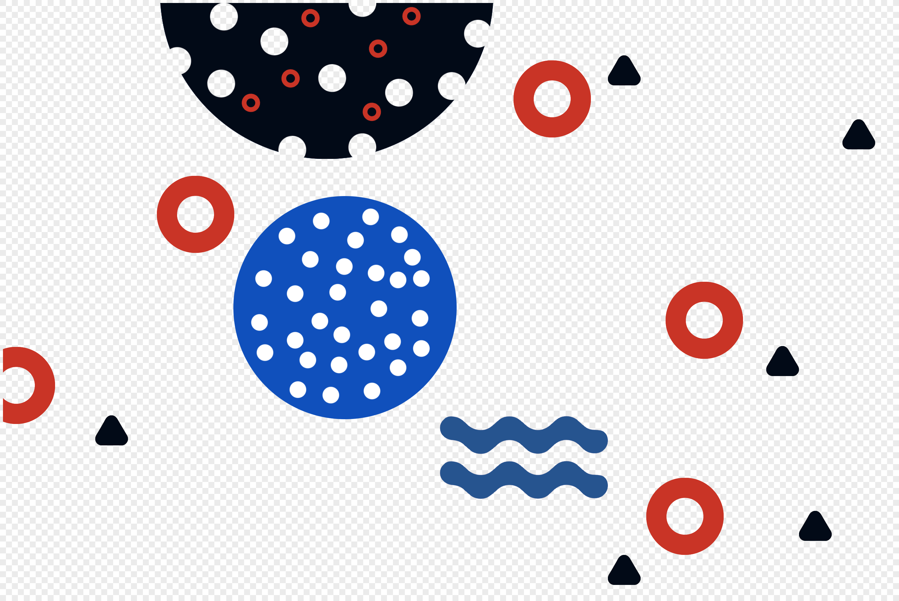 孟菲斯风格线条点线面不规则几何形状素材