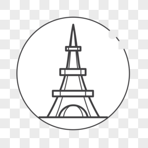 巴黎铁塔线性图标图片