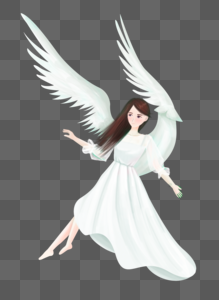 白色翅膀天使图片