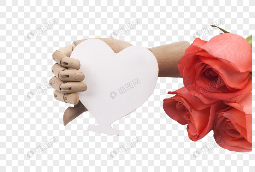 手握着爱心鲜花玫瑰图片