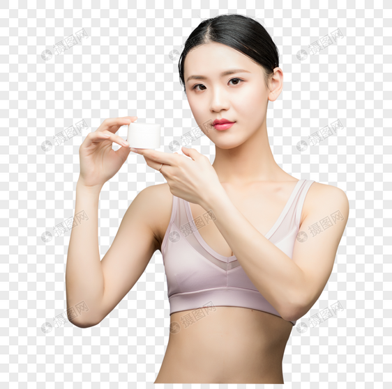 性感美女手持护肤乳图片