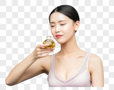 性感美女手持香水图片