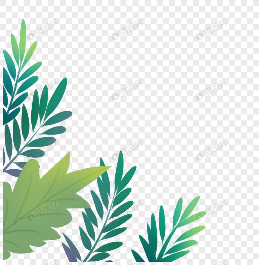 手绘植物背景元素素材下载 正版素材 摄图网