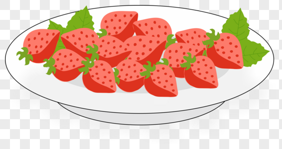 一盘草莓图片
