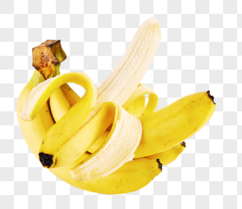 剥开的香蕉与完整的香蕉图片